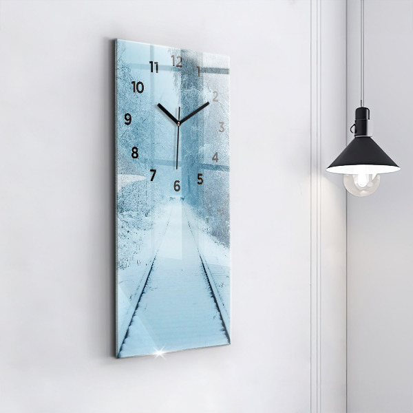 Modern vertical wall clock Deer on the tracks
