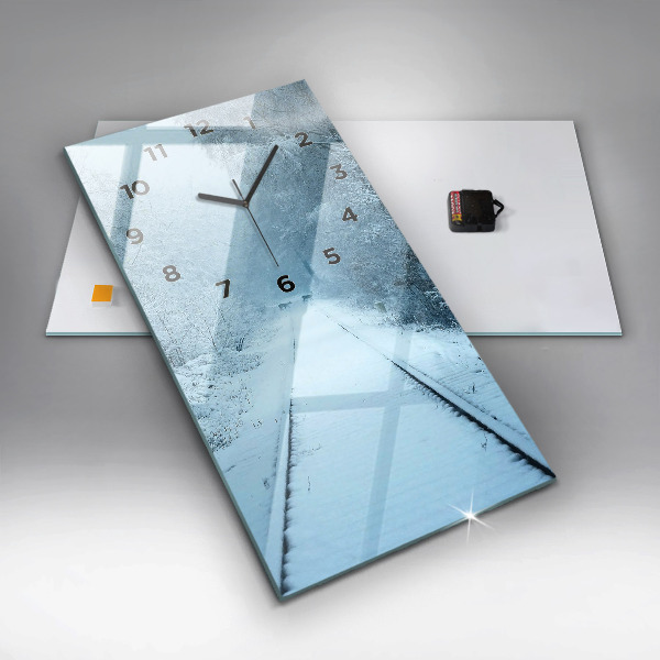 Modern vertical wall clock Deer on the tracks