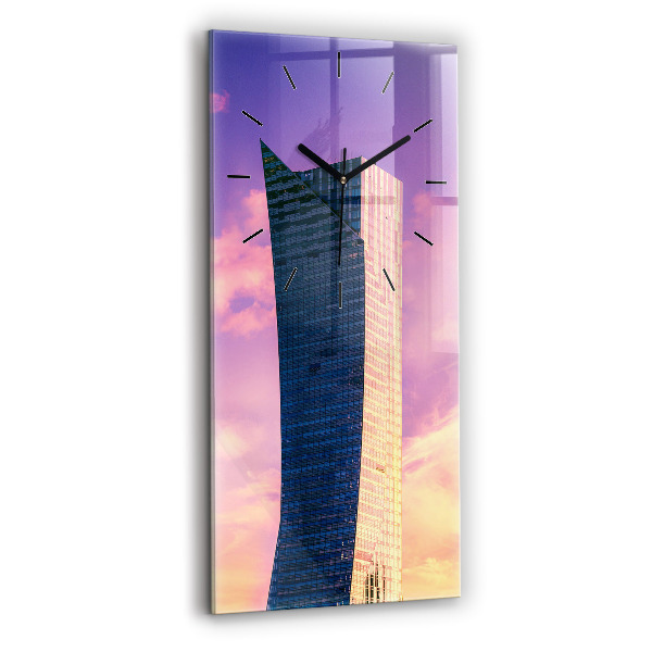 Modern vertical wall clock Skyscraper in Warsaw