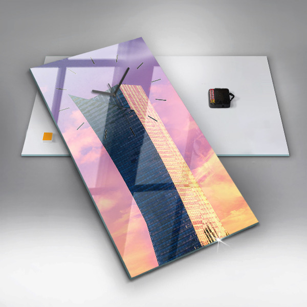 Modern vertical wall clock Skyscraper in Warsaw