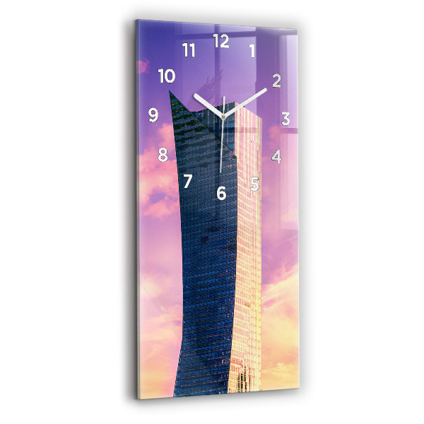 Modern vertical wall clock Skyscraper in Warsaw