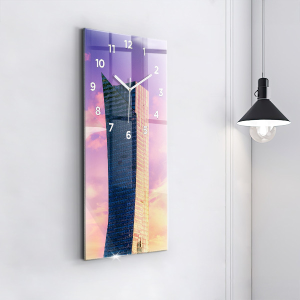 Modern vertical wall clock Skyscraper in Warsaw
