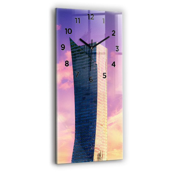 Modern vertical wall clock Skyscraper in Warsaw