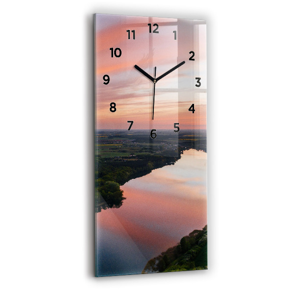 Modern vertical wall clock Lake view
