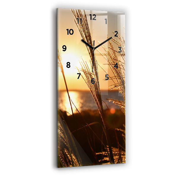 Modern vertical wall clock Wheat in the golden sun