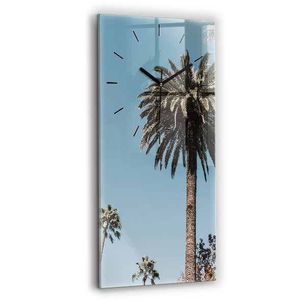 Modern vertical wall clock Palm trees in Los Angeles