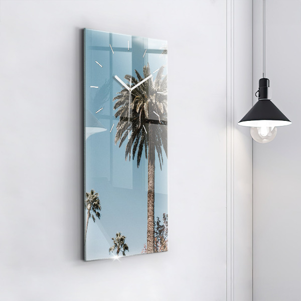 Modern vertical wall clock Palm trees in Los Angeles