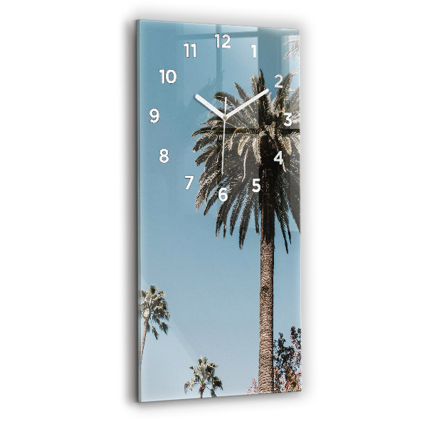 Modern vertical wall clock Palm trees in Los Angeles