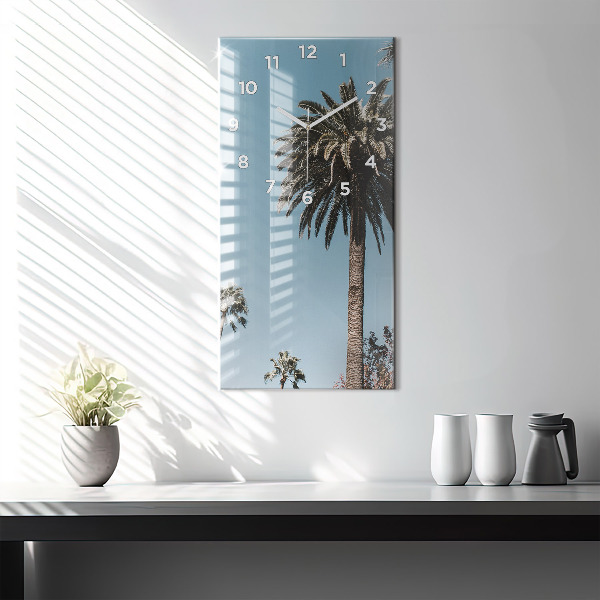 Modern vertical wall clock Palm trees in Los Angeles