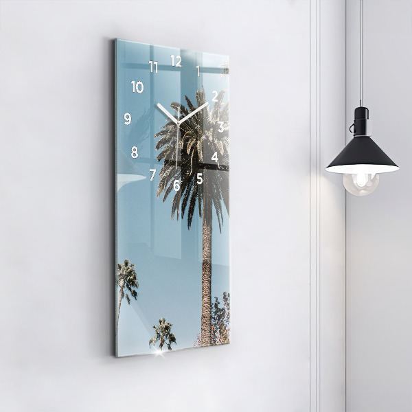 Modern vertical wall clock Palm trees in Los Angeles
