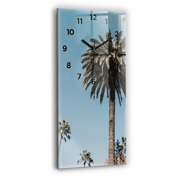 Modern vertical wall clock Palm trees in Los Angeles