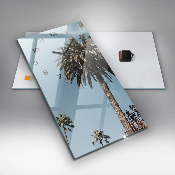 Modern vertical wall clock Palm trees in Los Angeles