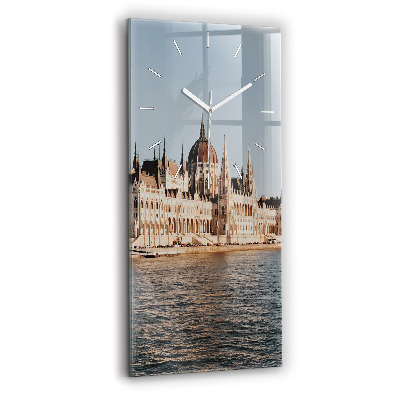 Modern vertical wall clock Parliament in Budapest