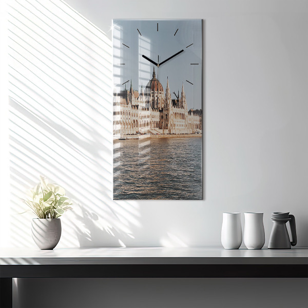 Modern vertical wall clock Parliament in Budapest