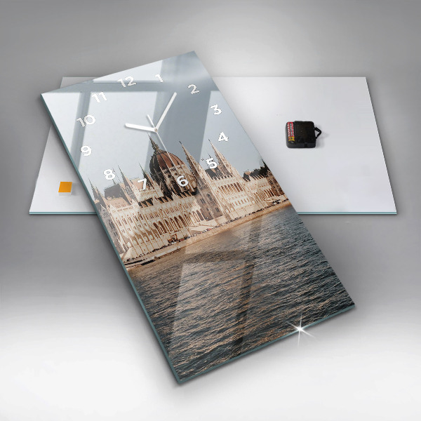 Modern vertical wall clock Parliament in Budapest
