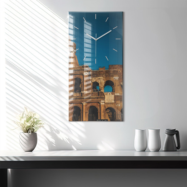 Modern vertical wall clock The Colosseum in Italy