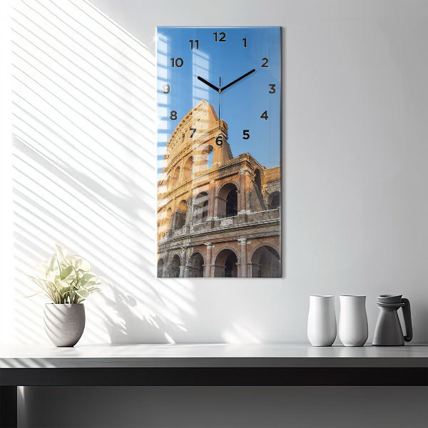 Modern vertical wall clock Colosseum in Rome