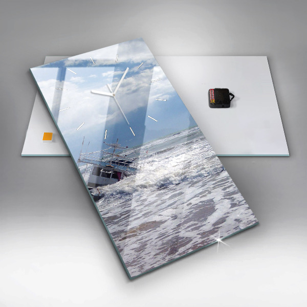 Modern vertical wall clock Sunken watercraft