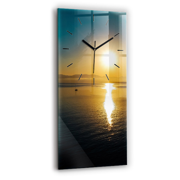 Modern vertical wall clock Sunrise landscape