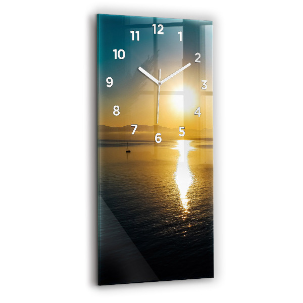 Modern vertical wall clock Sunrise landscape