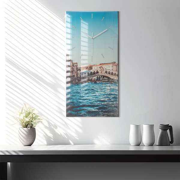 Modern vertical wall clock Rialto Bridge in Venice