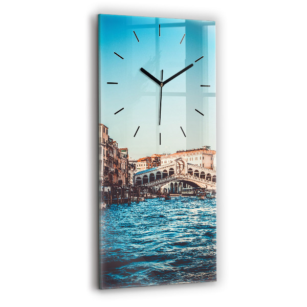 Modern vertical wall clock Rialto Bridge in Venice