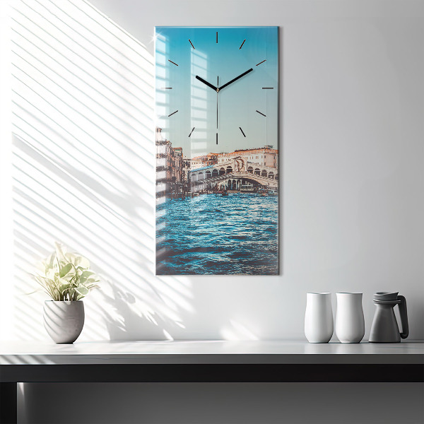 Modern vertical wall clock Rialto Bridge in Venice