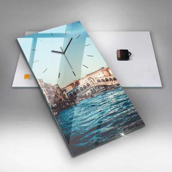Modern vertical wall clock Rialto Bridge in Venice