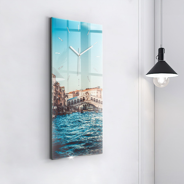 Modern vertical wall clock Rialto Bridge in Venice