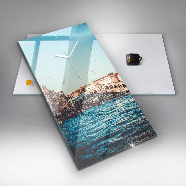 Modern vertical wall clock Rialto Bridge in Venice