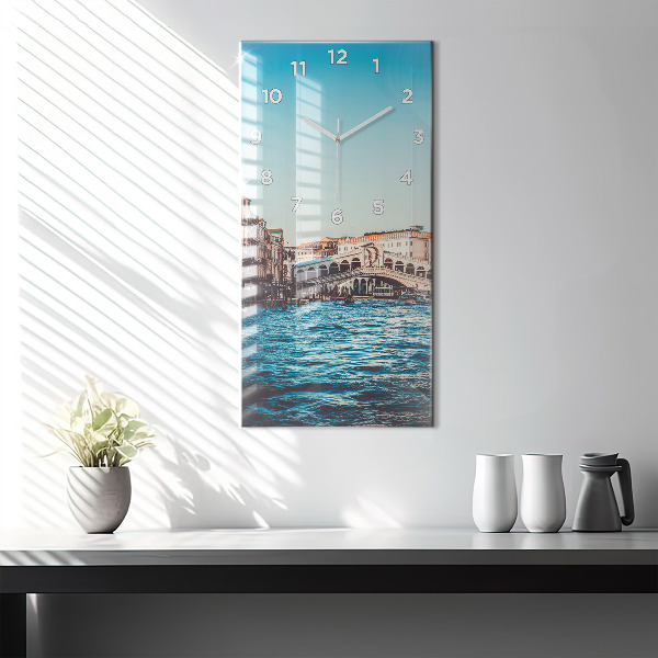 Modern vertical wall clock Rialto Bridge in Venice