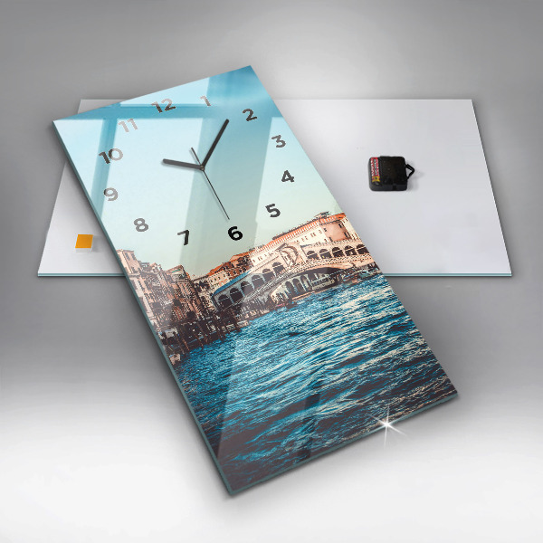Modern vertical wall clock Rialto Bridge in Venice