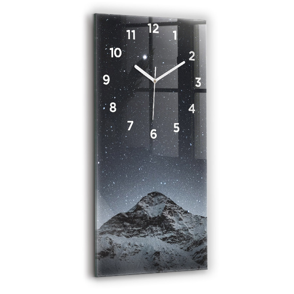 Modern vertical wall clock Mountain under the stars