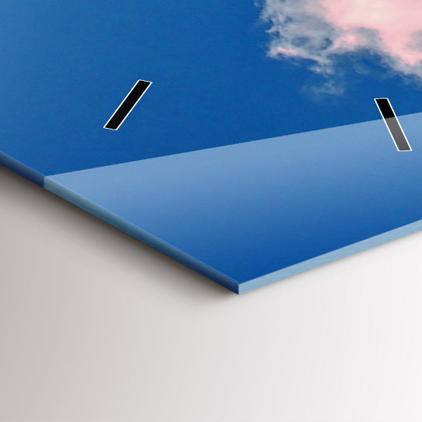 Modern vertical wall clock Mountains under blue sky