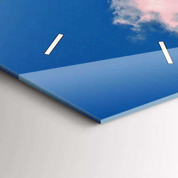 Modern vertical wall clock Mountains under blue sky