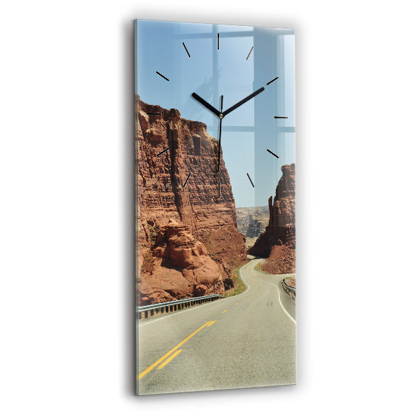 Modern vertical wall clock Route 66 in the US