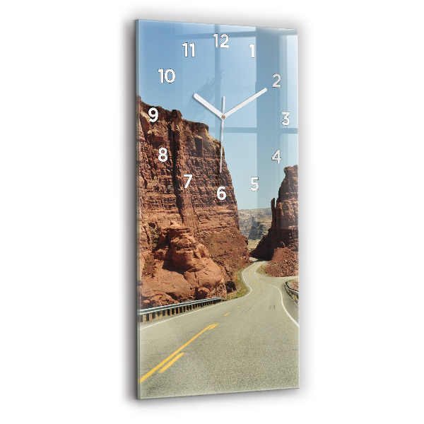 Modern vertical wall clock Route 66 in the US