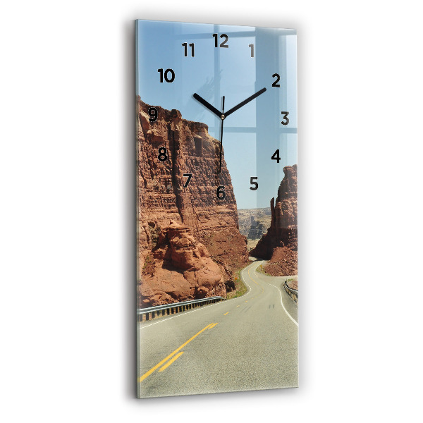 Modern vertical wall clock Route 66 in the US