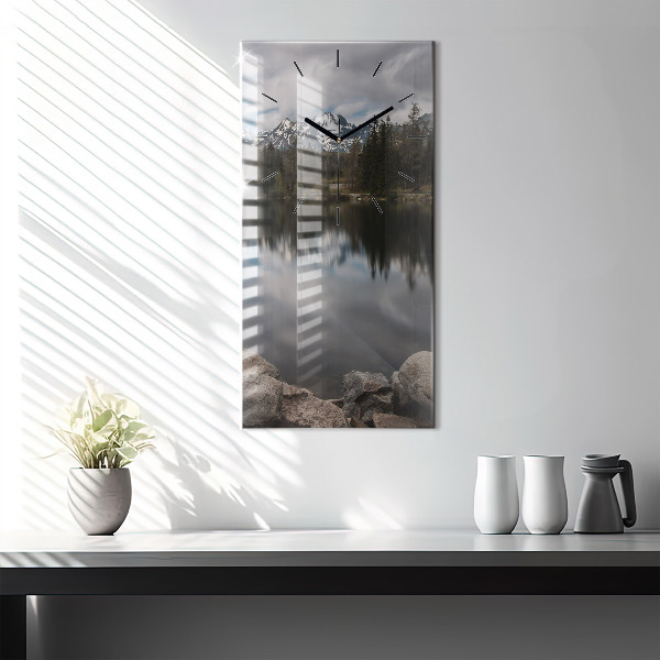 Modern vertical wall clock High Tatras in Slovakia