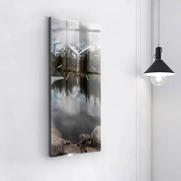 Modern vertical wall clock High Tatras in Slovakia