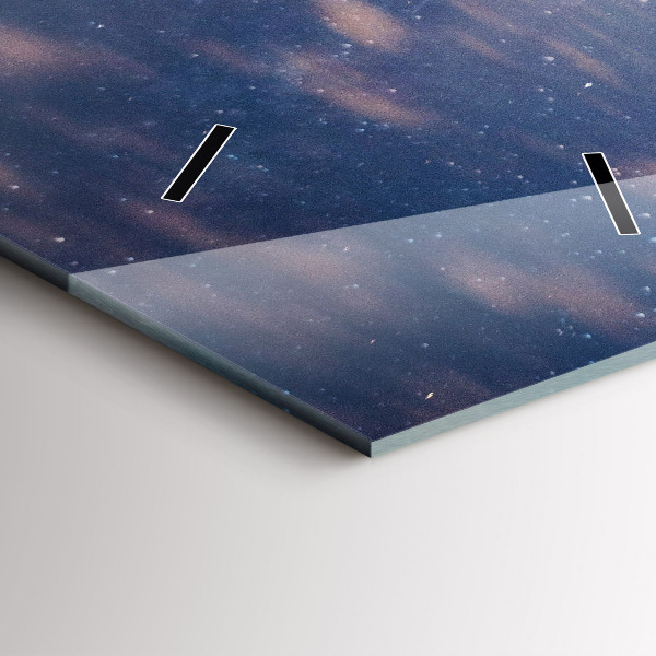 Modern vertical wall clock Mountains at sunset