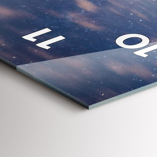 Modern vertical wall clock Mountains at sunset