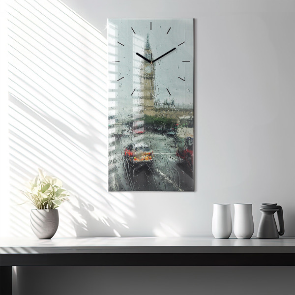 Modern vertical wall clock Rainy London