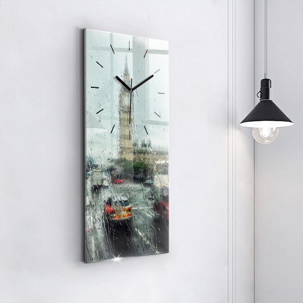 Modern vertical wall clock Rainy London