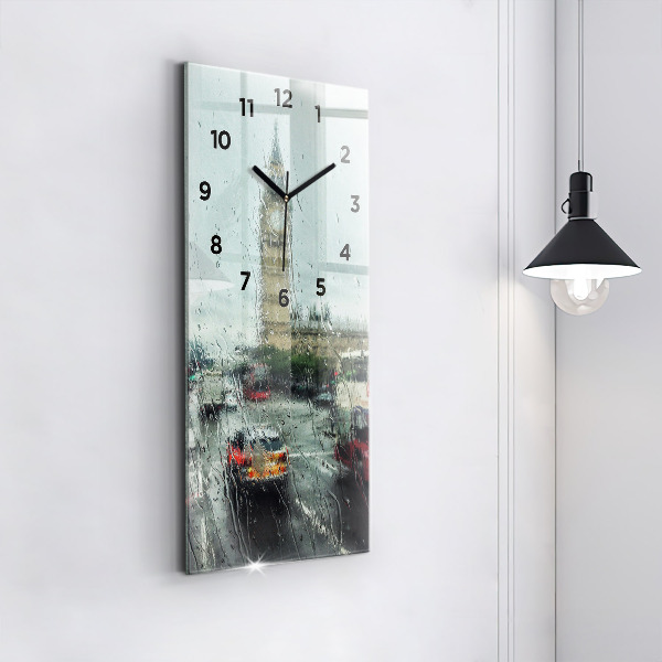 Modern vertical wall clock Rainy London