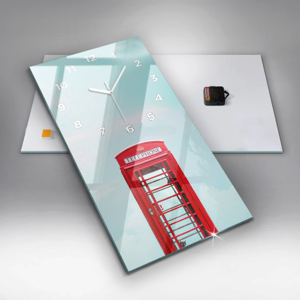 Modern vertical wall clock Public phone