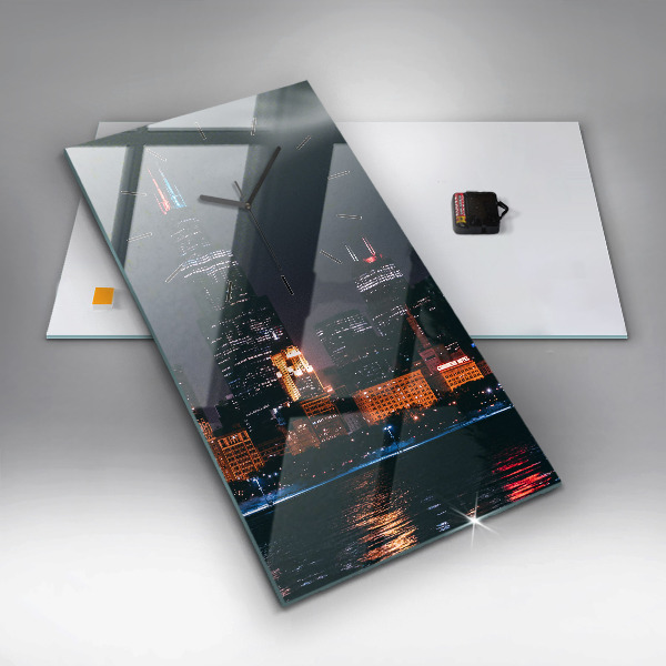 Modern vertical wall clock Chicago Cityscape