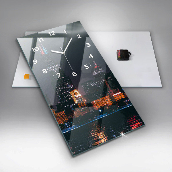 Modern vertical wall clock Chicago Cityscape