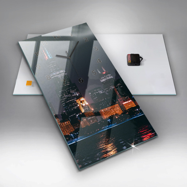 Modern vertical wall clock Chicago Cityscape