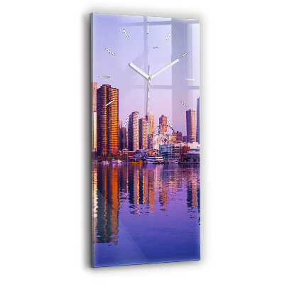 Modern vertical wall clock View of the skyscrapers of the USA